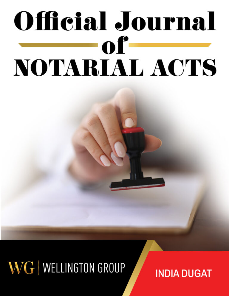 Official Journal of Notarial Acts by India Dugat - Wellington Group Notary Resource